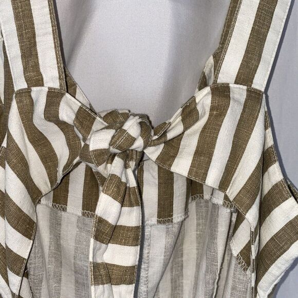Newport News linen cotton stripe romper shorts playsuit Size 6 - Picture 6 of 7